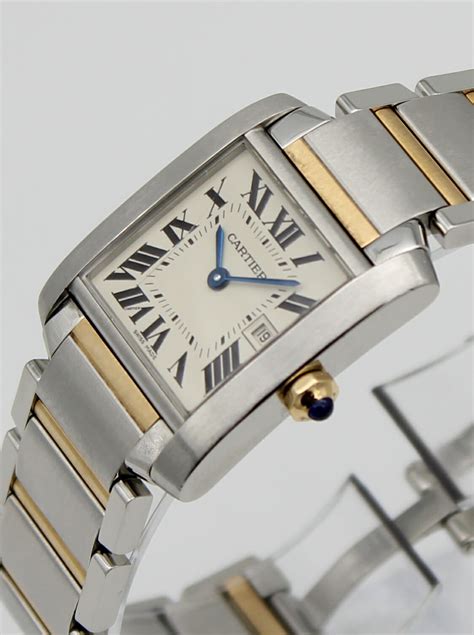 blue cartier tank|two tone cartier tank watch.